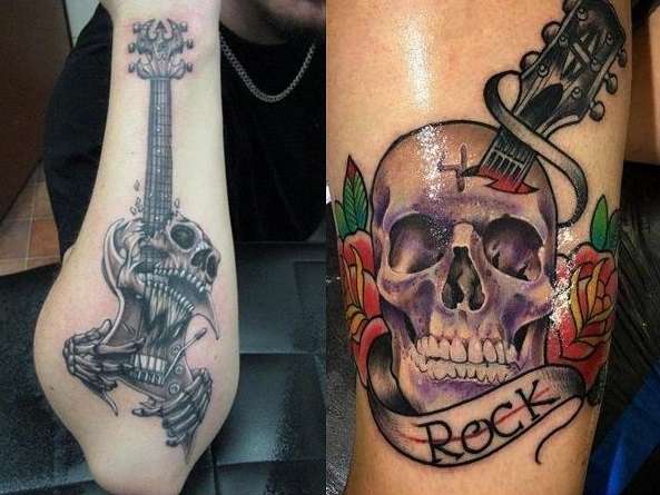 Tatuaje de calavera rock