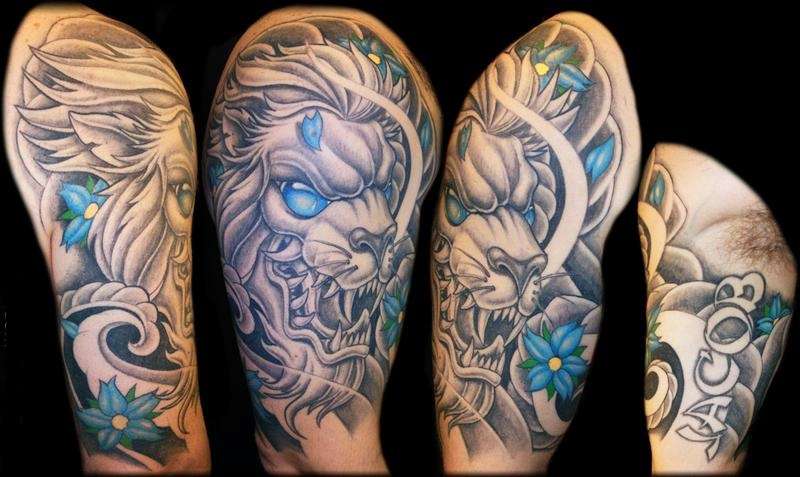 Tatuaje de león japonés