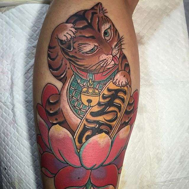 Tatuaje gato japonés