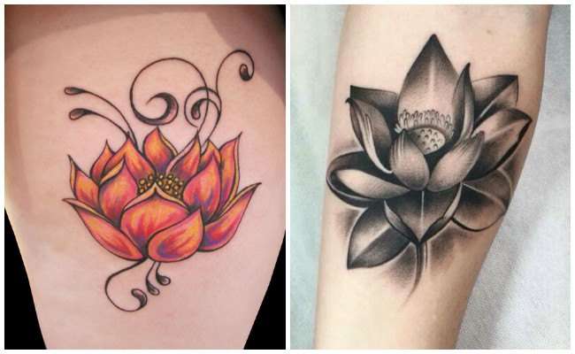 Dos tatuajes flores de loto
