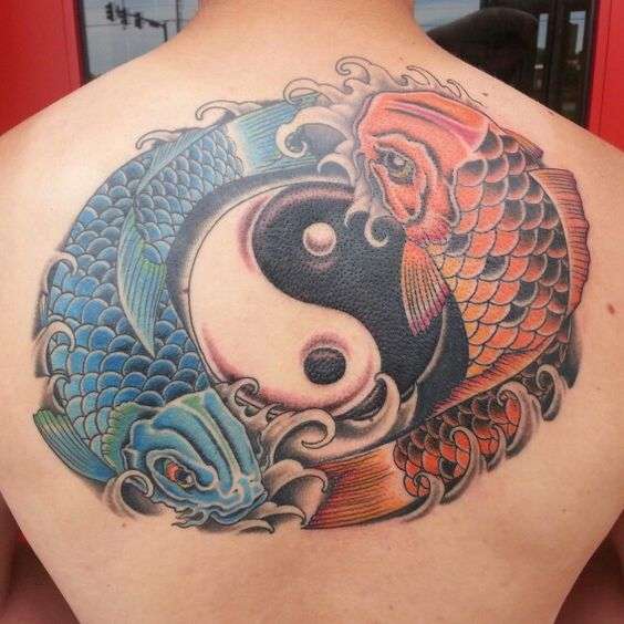 Tatuaje peces Koi Ying y Yang