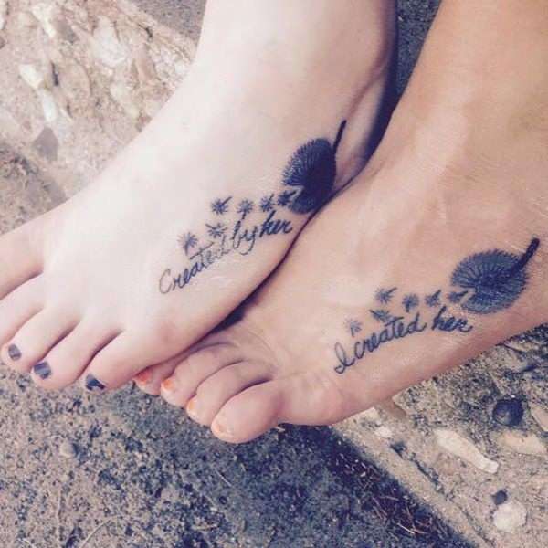 Tatuaje madre e hija diente de león
