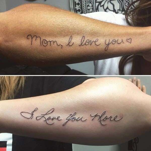 Tatuaje madre e hija mamá te amo