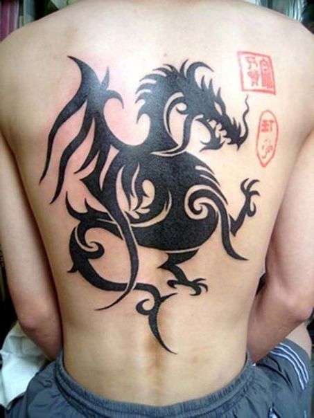 Tatuaje dragón tribal