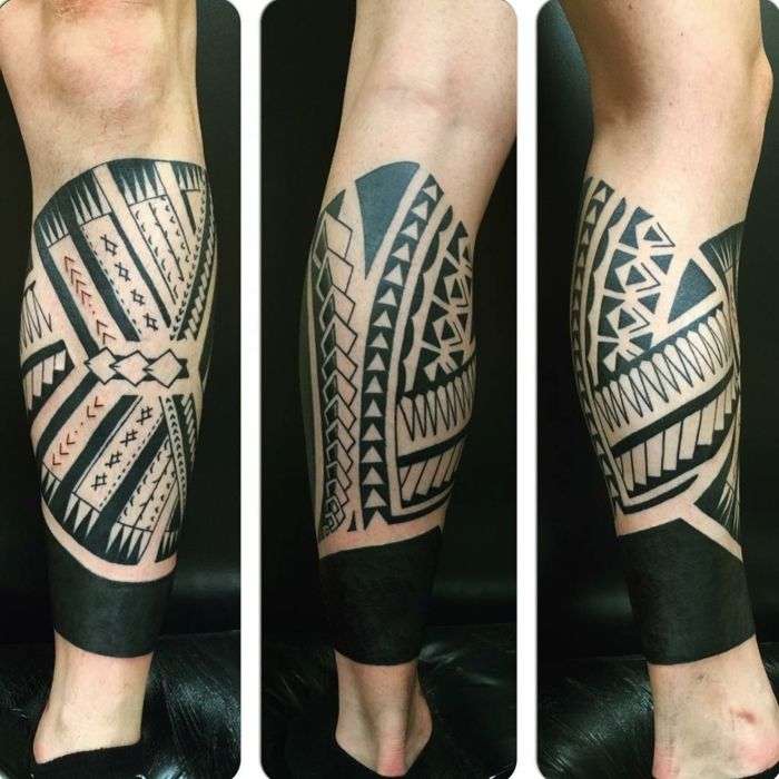 Tatuaje tribal pantorrilla 2