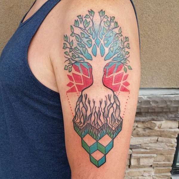 Tatuaje de árbol - tronco en negativo