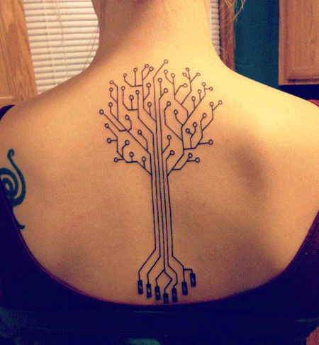 Tatuaje de árbol - circuitos
