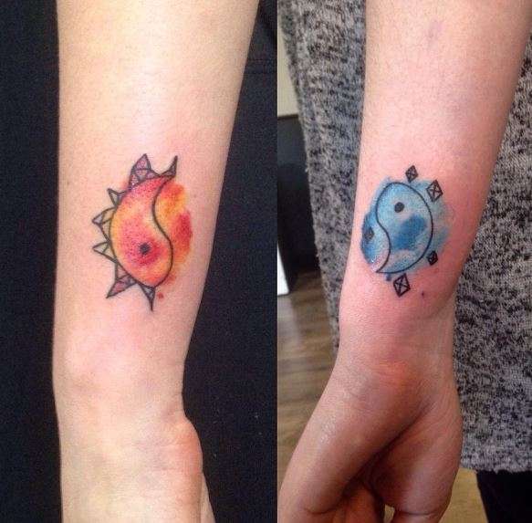 Tatuaje de mejores amigas - ying y yang