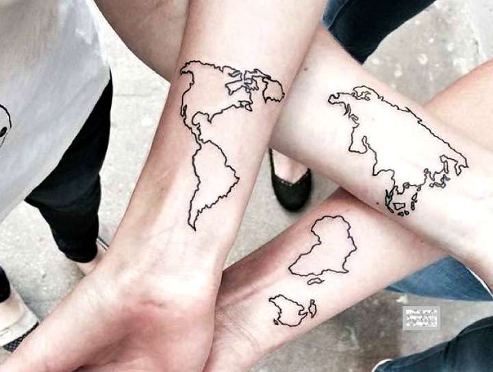 Tatuaje de mejores amigas - el mundo