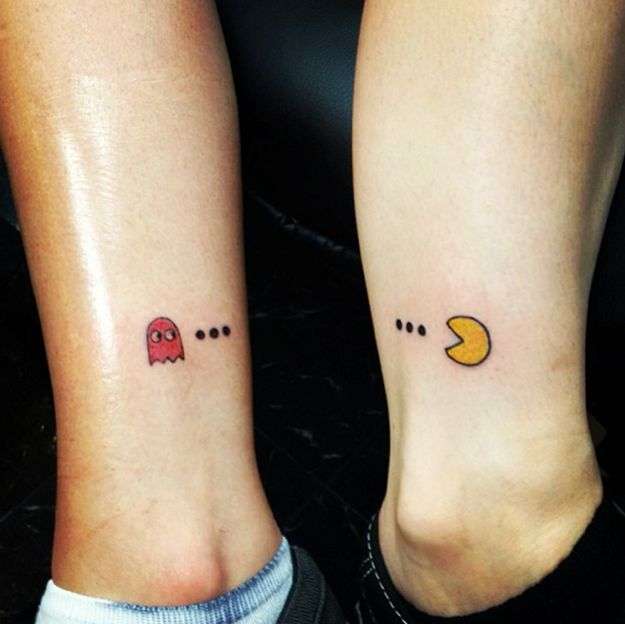 Tatuaje de mejores amigas - Pac Man