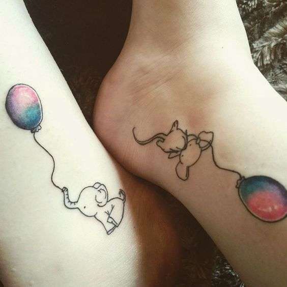 Tatuaje de mejores amigas - elefante