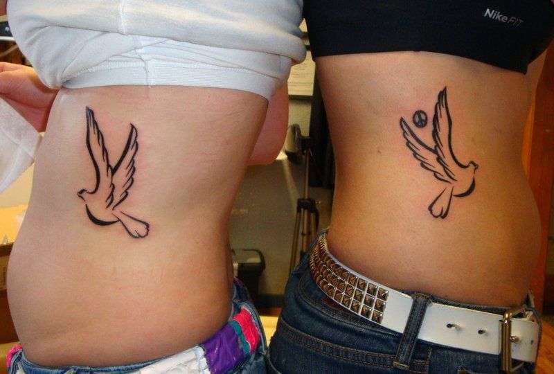 Tatuaje de mejores amigas - palomas