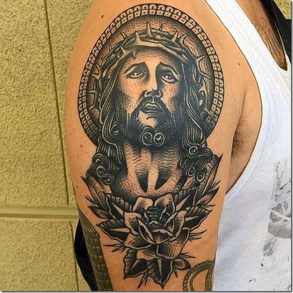 Tatuajes cristianos - rostro de Jesucristo