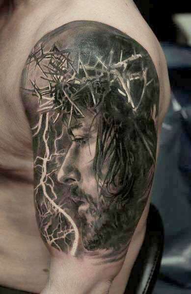 Tatuajes cristianos - Jesús y su corona de espinas