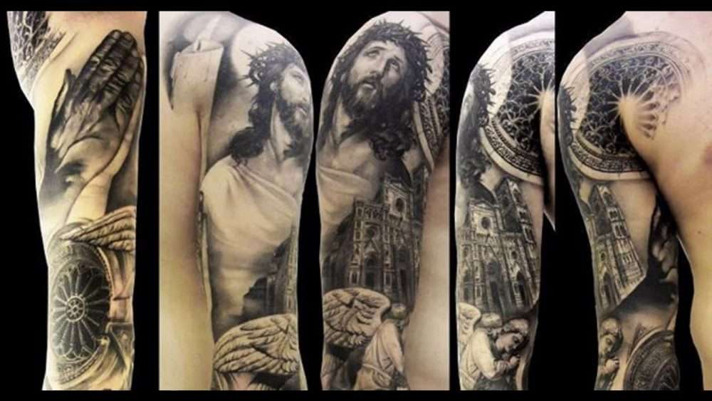 Tatuajes cristianos - Jesucristo, iglesia y ángel