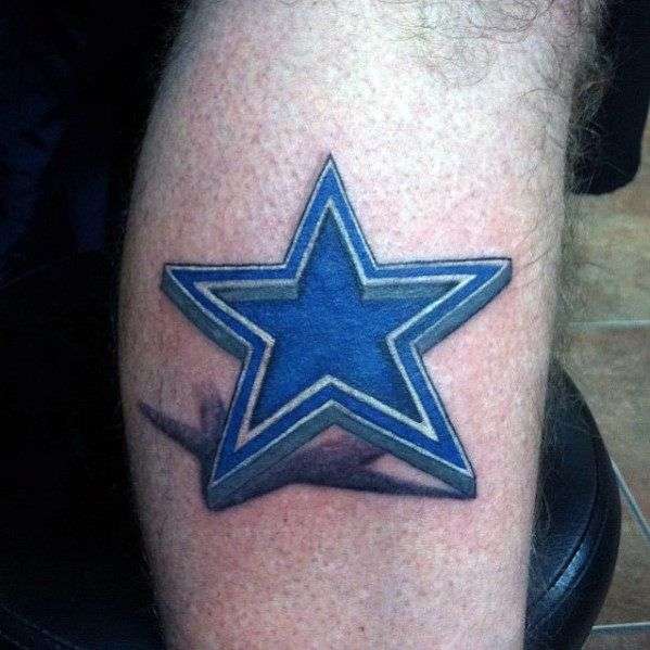 Tatuaje de estrella azul 3D