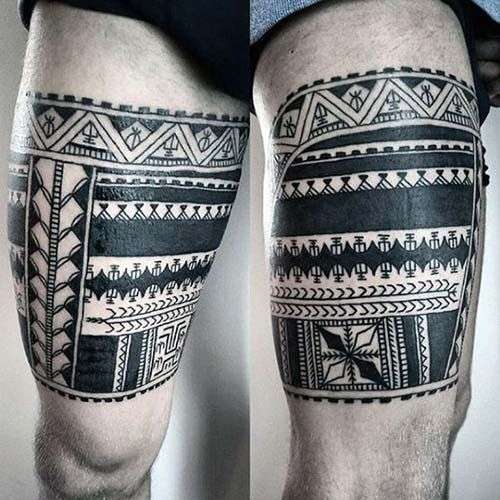 Tatuaje tribal en el muslo 2
