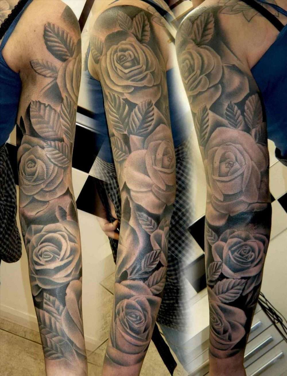 Tatuaje de manga con rosas 2
