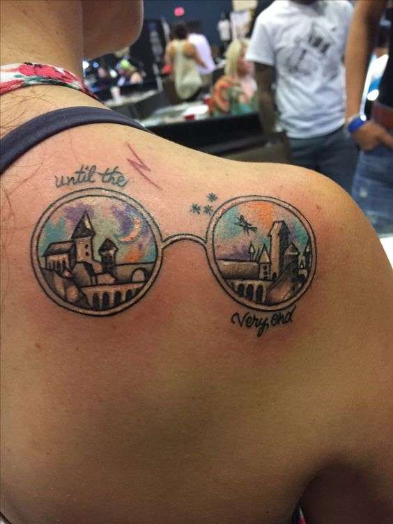 Tatuaje de Harry Potter en la espalda