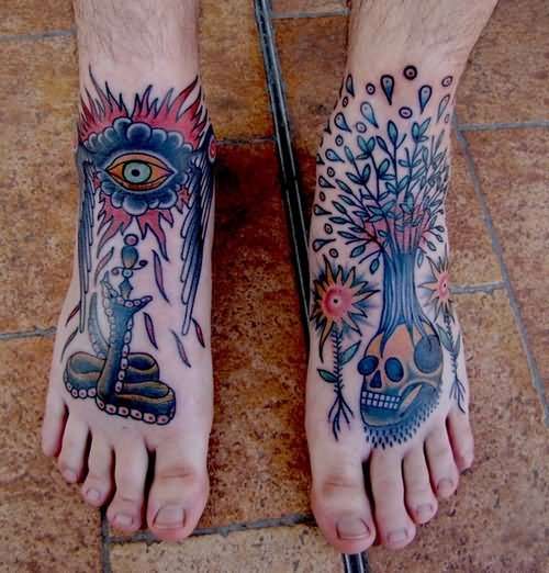 Tatuaje en el pie - neotradicional