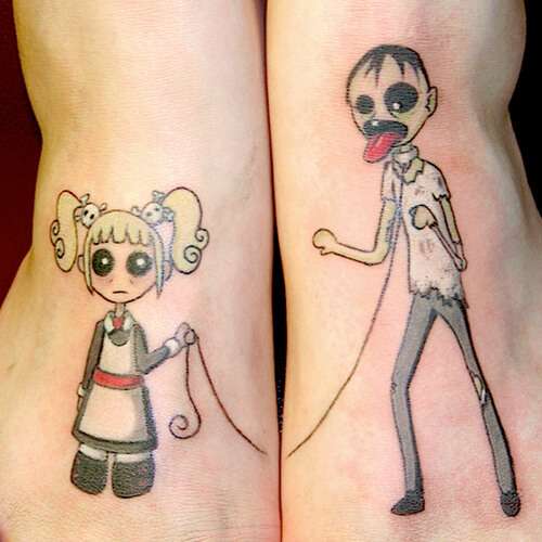 Funny tattoos: zombie mascot