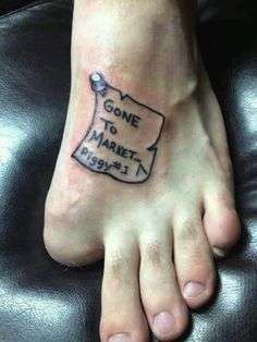 Funny tattoos on the foot