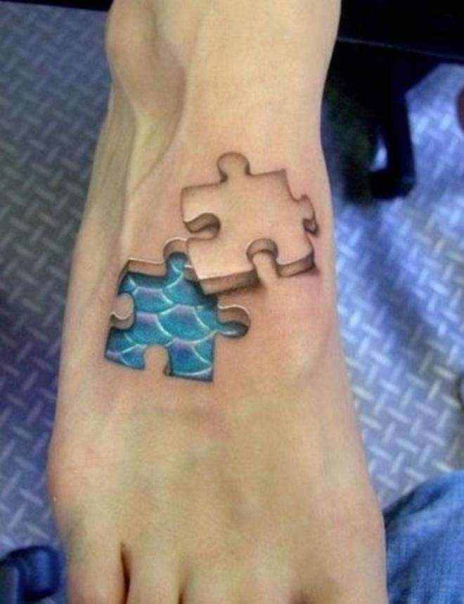 Funny tattoos: puzzle piece