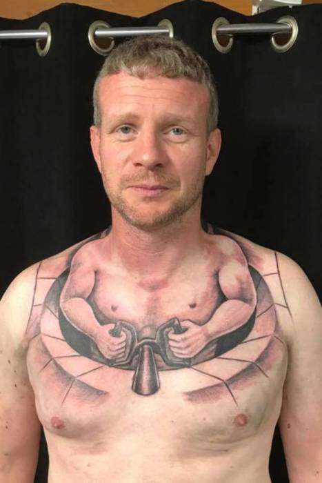 Funny tattoos on the chest