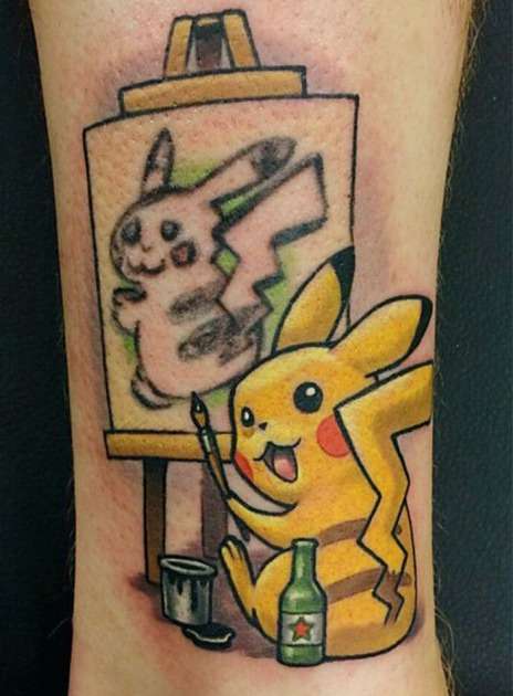 Funny tattoos: Pikachu