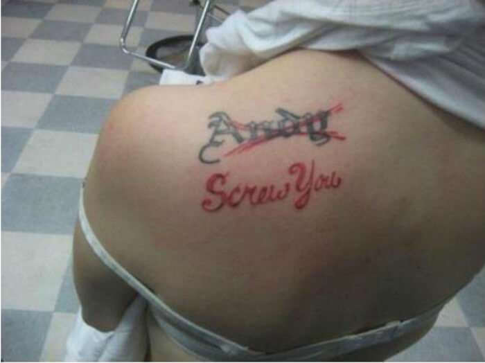 Funny tattoos: Andy Screw You