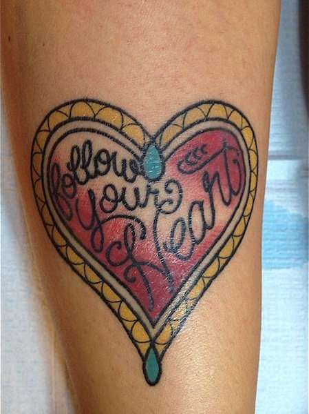 Tatuaje de corazón - Follow your heart