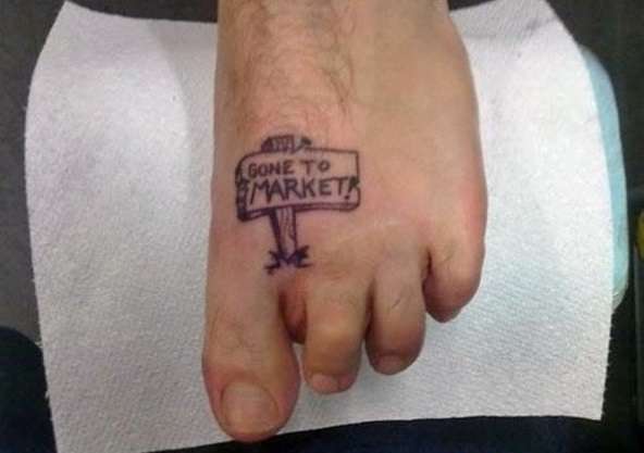 Funny tattoos: Gone to Market