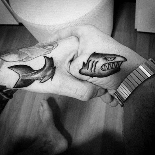 Funny tattoos: shark