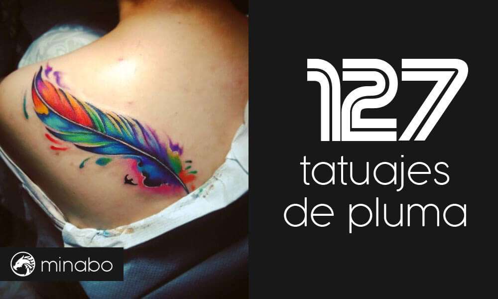 127 buenas ideas para un tatuaje de pluma, para hombres y mujeres y sus significados