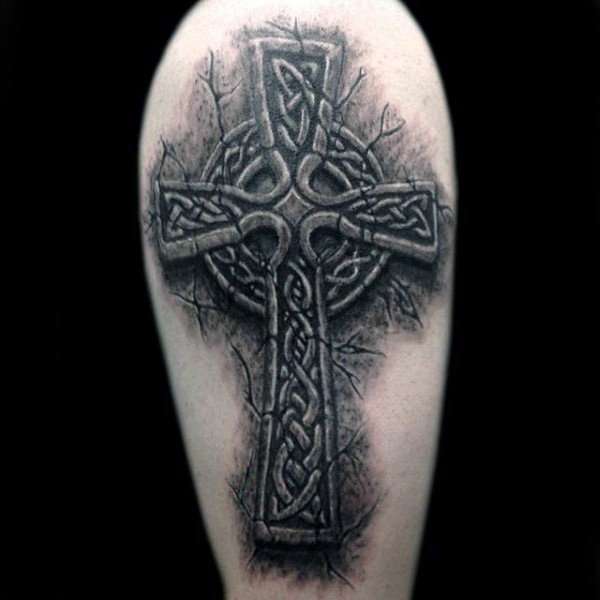 Tatuaje de cruz Celta textura piedra