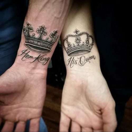 Tatuaje de coronas Her Queen His King