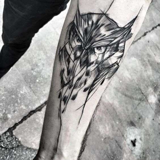 Tatuaje de búho bosquejo