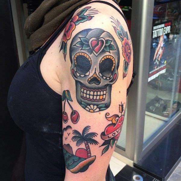 Tatuaje de calavera mexicana