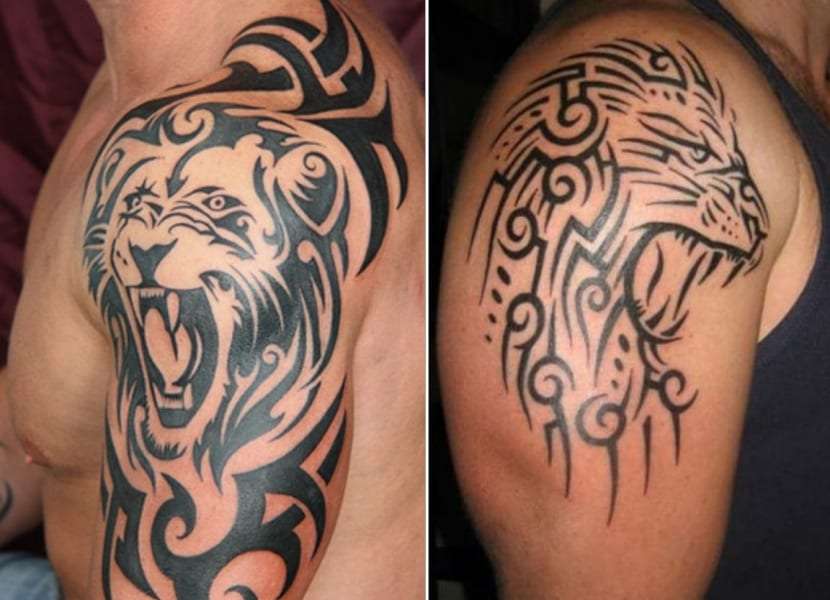 Tatuajes de leones tribales