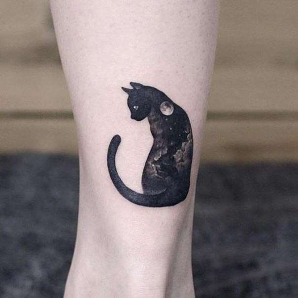 Tatuaje de gato - Blackwork