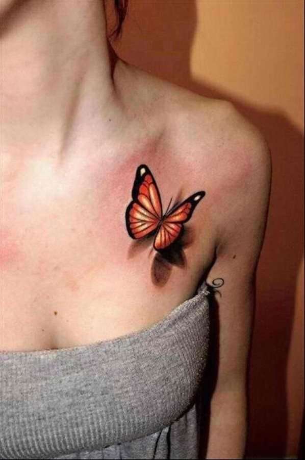Tatuaje de mariposa monarca 