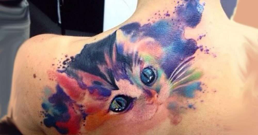 Tatuaje de gato - Acuarela