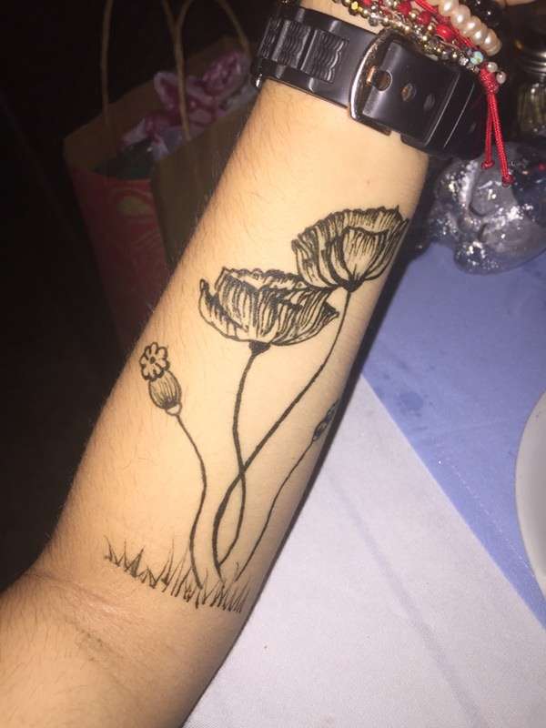 Tatuaje de henna: flores