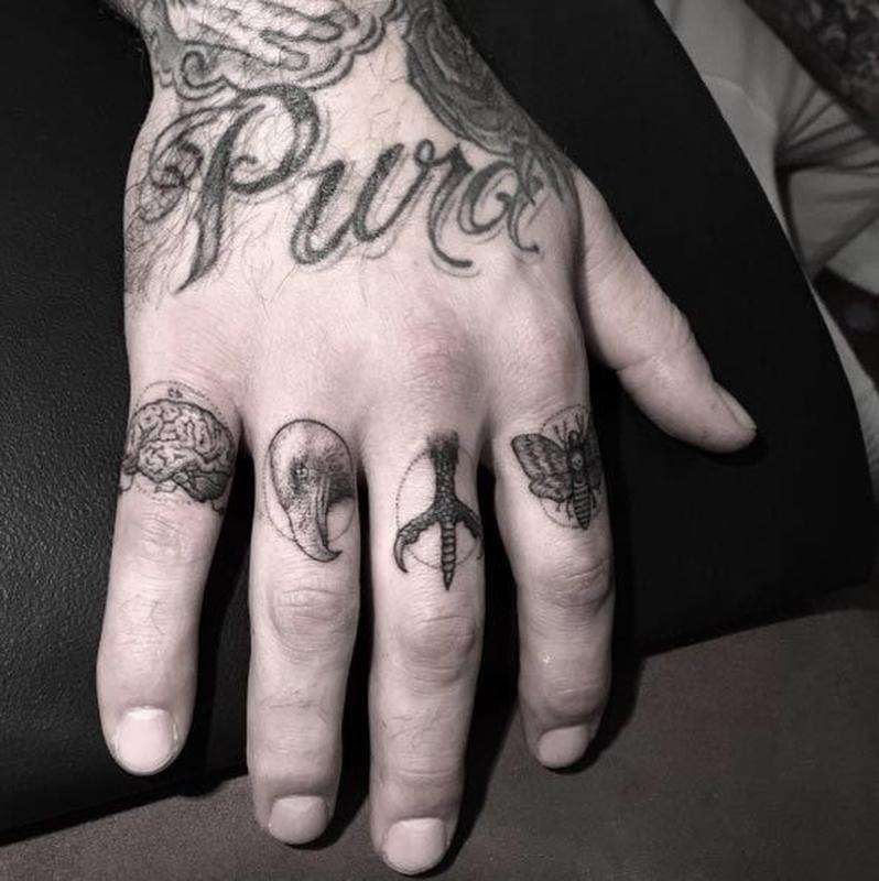 Tatuaje en los dedos: diferentes imágenes