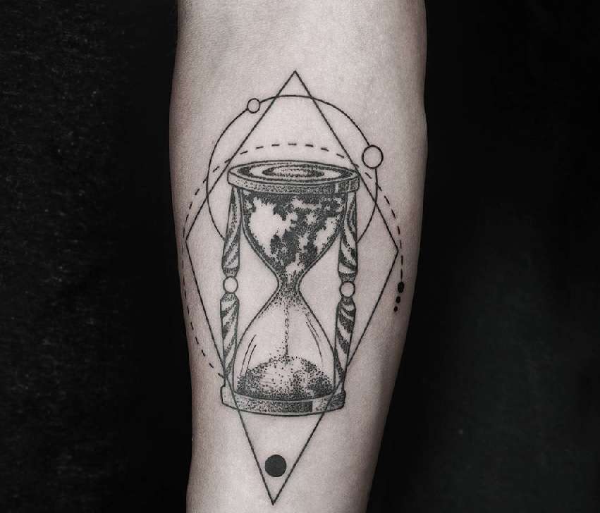 Tatuaje de reloj de arena