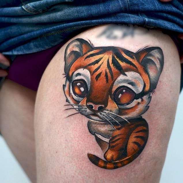 Tatuaje de tigre new school