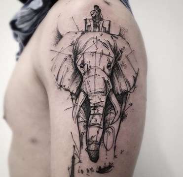 Tatuaje de elefante bosquejo
