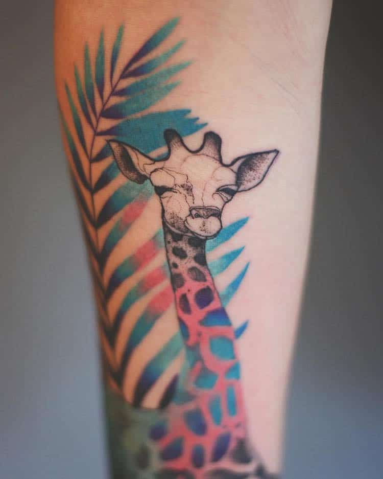 Tatuajes de animales: jirafa