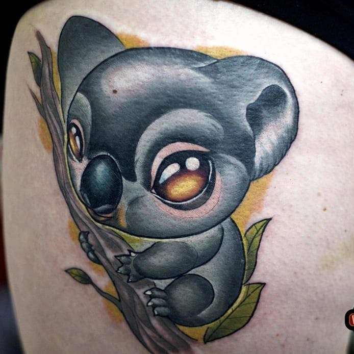 Tatuajes de animales: koala new school