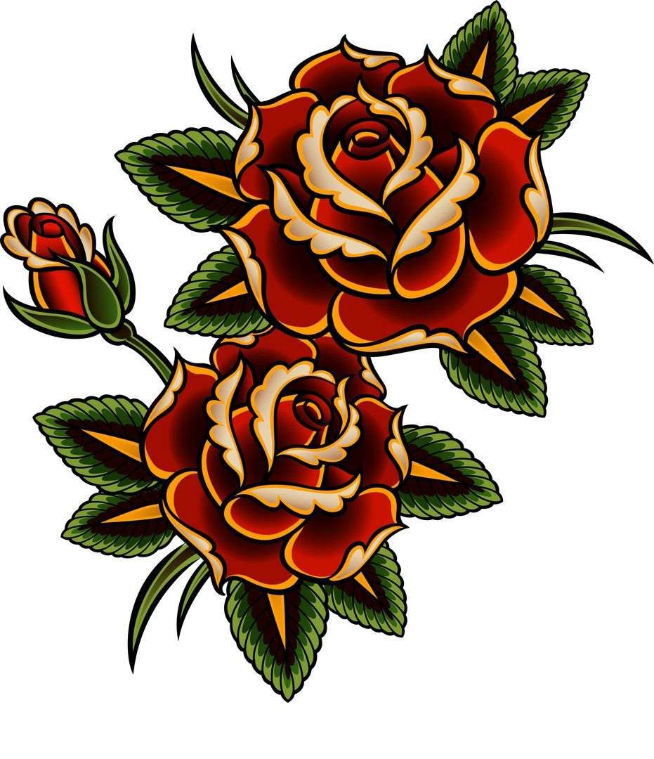 Dibujos de tatuajes: rosas rojas